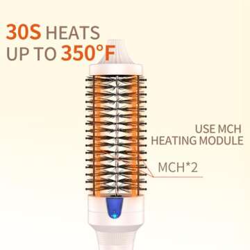 K&K 1 1/2 Inch Ceramic Tourmaline Ionic Heated Round Brush Curling Brush Creates Blowout Look -Creat...