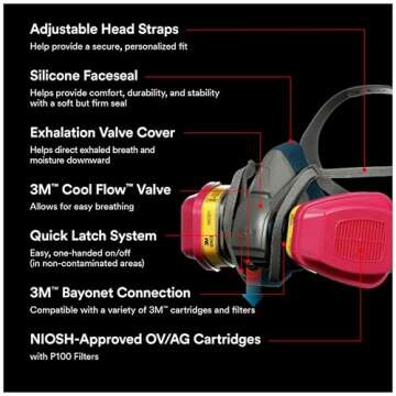 3M MultiPurpose Respirator with Quick Latch - Medium