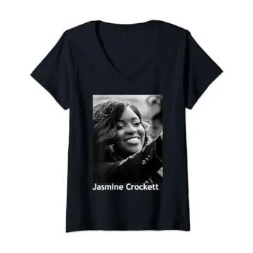 Womens Jasmine Crockett Congresswoman V-Neck T-Shirt