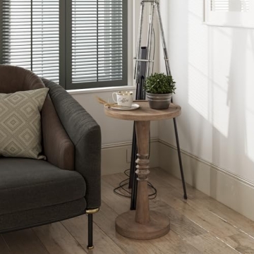 Compact COZAYH Pedestal End Table for Small Spaces