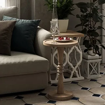 Compact COZAYH Pedestal End Table for Small Spaces