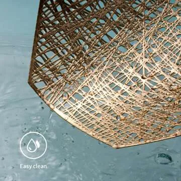 FunWheat Round Metallic Vinyl Gold Placemats 15 inch Placemat Set of 6 Hollow Out Place mats Heat-Resistant Shining Table Mat Decorative Gift (Gold)