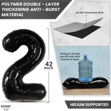 KatchOn Giant Black 2025 Graduation Balloons - 42 Inch Foil