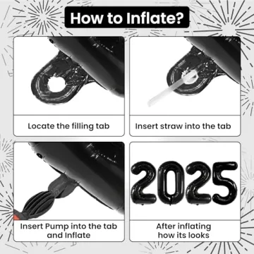 KatchOn Giant Black 2025 Graduation Balloons - 42 Inch Foil