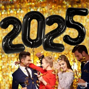 KatchOn Giant Black 2025 Graduation Balloons - 42 Inch Foil