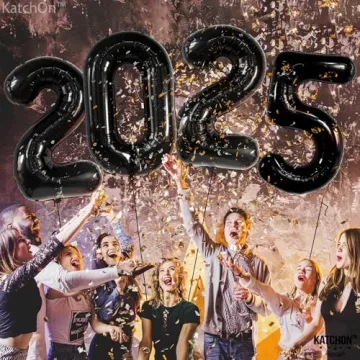 KatchOn Giant Black 2025 Graduation Balloons - 42 Inch Foil