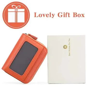 GOIACII Small Genuine Leather Wallet for Women, RFID Blocking Credit Card Holder Wallet