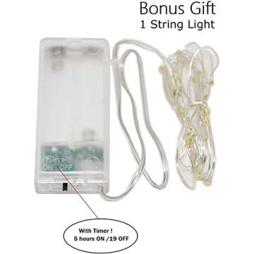 Just in Time for Winter (12 Pc Set) 10" Decorative Lanterns with Flameless LED Lighted Candle, 5 Hr Timer, Antique Look Indoor Outdoor Home, Garden, Weddings - White. Includes Bonus String Lights!