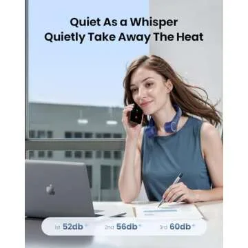 Gaiatop Neck Fan with 4000mAh Battery and 3 Speeds