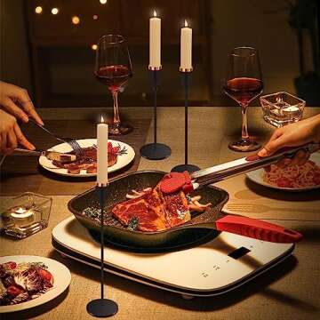 KAKULO Set of 3 Black Candlestick Holders Fits 3/4 inch Thick Candle&Led Candles Tall Candlestick Holders Taper Candle Sticks Holder Decorative for Wedding, Dinning, Party