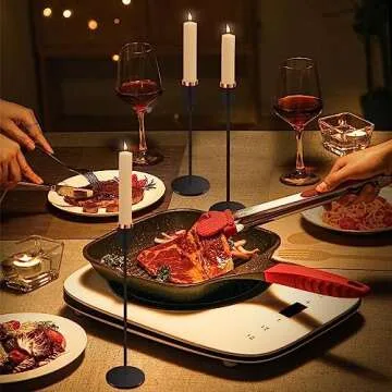 KAKULO Set of 3 Black Candlestick Holders Fits 3/4 inch Thick Candle&Led Candles Tall Candlestick Holders Taper Candle Sticks Holder Decorative for Wedding, Dinning, Party