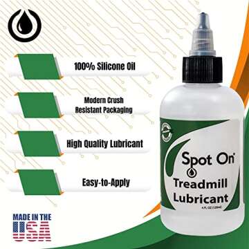 Treadmill Belt Lube - Made in The USA - Easy Squeeze for Controlled Flow Treadmill Lubricant - 100% Silicone