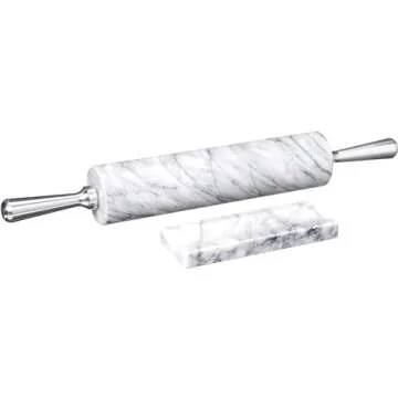 Fox Run 8648 Marble Rolling Pin and Base, Elegant Kitchen Tool