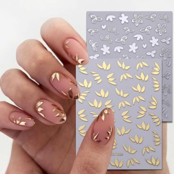 Elegant 8PCS Metallic Nail Art Stickers for DIY Designs