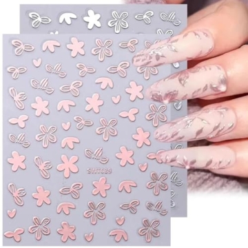 Elegant 8PCS Metallic Nail Art Stickers for DIY Designs