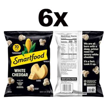 Smartfood Popcorn, White Cheddar - 1.875 Oz (Pack of 6)