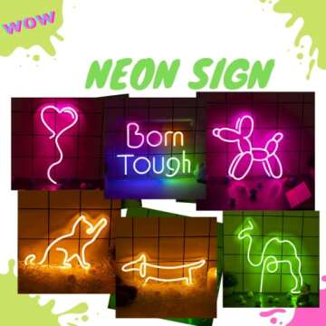 New Pink Dog Neon Sign for Home and Kids Room Decor