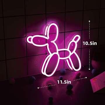 New Pink Dog Neon Sign for Home and Kids Room Decor