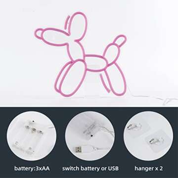 New Pink Dog Neon Sign for Home and Kids Room Decor