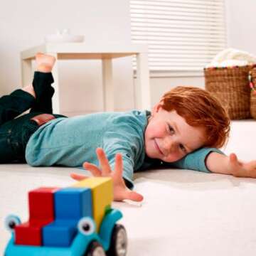 SmartGames Smart Car 5 x 5 Wooden Cognitive Skill-Building Puzzle Game Featuring 96 Playful Challeng...