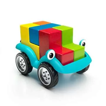 SmartGames Smart Car 5 x 5 Wooden Cognitive Skill-Building Puzzle Game Featuring 96 Playful Challenges for Ages 4+