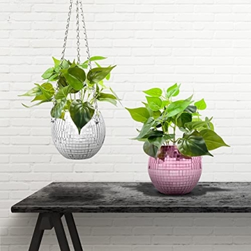 Fleek Decor Disco Ball Planter - Self-Watering & Stylish