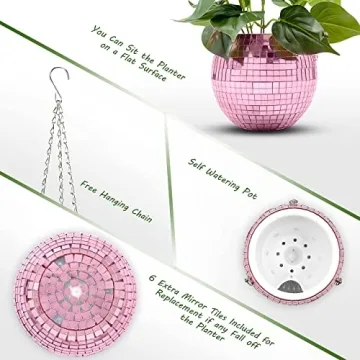 Fleek Decor Disco Ball Planter - Self-Watering & Stylish
