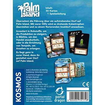 Engaging Card Game - Palm Island for 1-2 Players