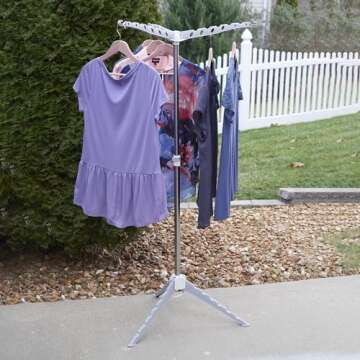 Portable Tripod Clothes Drying Rack with Handle