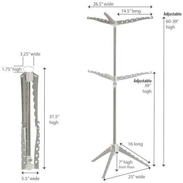 Portable Tripod Clothes Drying Rack with Handle