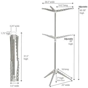 Portable Tripod Clothes Drying Rack with Handle