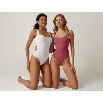 QINSEN Woman's Sleeveless Bodysuit Snap Closure High Waist Elastic Stretch Leotard Top White M