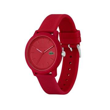 Lacoste 12.12 Men's TR90 Case Quartz Watch with Red Rubber Strap (Model: 2011173)
