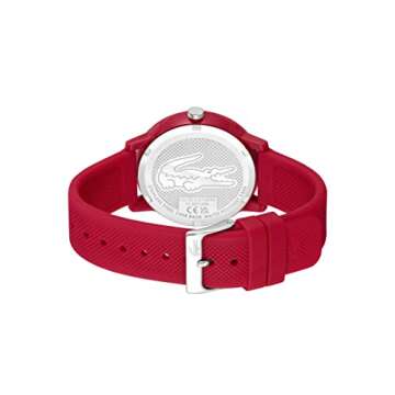 Lacoste 12.12 Men's TR90 Case Quartz Watch with Red Rubber Strap (Model: 2011173)