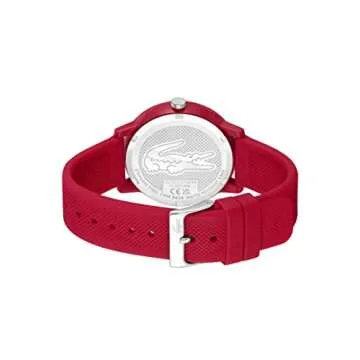 Lacoste 12.12 Men's TR90 Case Quartz Watch with Red Rubber Strap (Model: 2011173)
