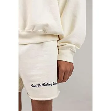 The Mayfair Group Women's Just Be Kind Soft White Sweat Shorts (S/M)