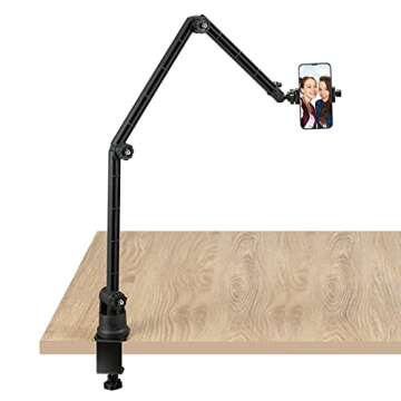 Overhead Phone Stand, Tabletop Video Mount Holder Compatible with iPhone Samsung Smartphone, for Live Streaming,Baking,Crafting,Calligraphy,Online Course Conference