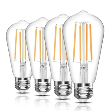 Vintage LED Edison Bulbs - Dimmable, 4W, Warm White - 4 Pack