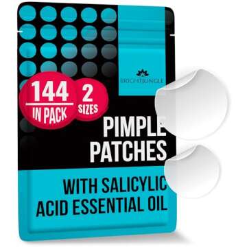 BRIGHTJUNGLE Pimple Patches for Face - Acne patches. Absorbing Cover, Invisible, Blemish Spot, Hydro...