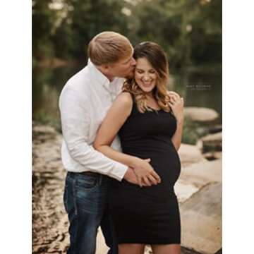 Liu & Qu Women's Maternity Sleeveless Tank Dresses Side Ruching Bodycon Dress for Daily Wearing or Baby Shower