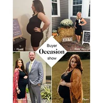 Liu & Qu Women's Maternity Sleeveless Tank Dresses Side Ruching Bodycon Dress for Daily Wearing or Baby Shower