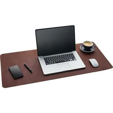 Elegant 36" x 17" Dark Brown Desk Mat - Gallaway