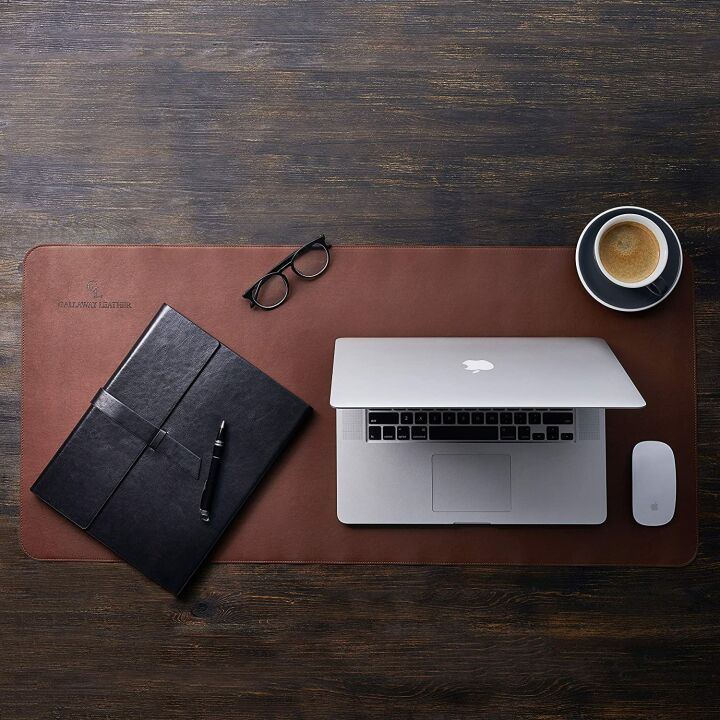 Elegant 36" x 17" Dark Brown Desk Mat - Gallaway