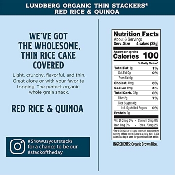 Lundberg Organic Thin Stackers Red Rice & Quinoa Rice Cakes