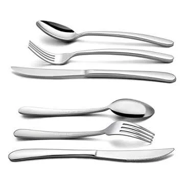 20-Piece Heavy Duty Silverware Set, HaWare Stainless Steel Solid Flatware Cutlery for 4, Modern & Elegant Design for Home/Restaurant/Wedding, Mirror Polished and Dishwasher Safe