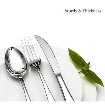 20-Piece Heavy Duty Silverware Set, HaWare Stainless Steel Solid Flatware Cutlery for 4, Modern & Elegant Design for Home/Restaurant/Wedding, Mirror Polished and Dishwasher Safe