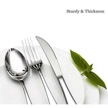 20-Piece Heavy Duty Silverware Set, HaWare Stainless Steel Solid Flatware Cutlery for 4, Modern & Elegant Design for Home/Restaurant/Wedding, Mirror Polished and Dishwasher Safe