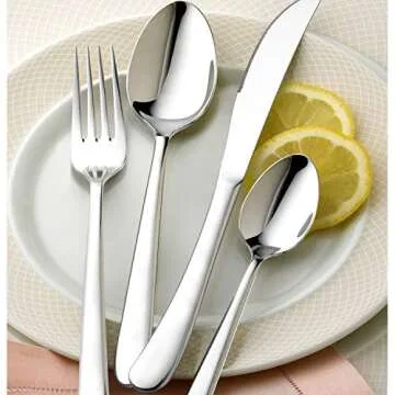 20-Piece Heavy Duty Silverware Set, HaWare Stainless Steel Solid Flatware Cutlery for 4, Modern & Elegant Design for Home/Restaurant/Wedding, Mirror Polished and Dishwasher Safe