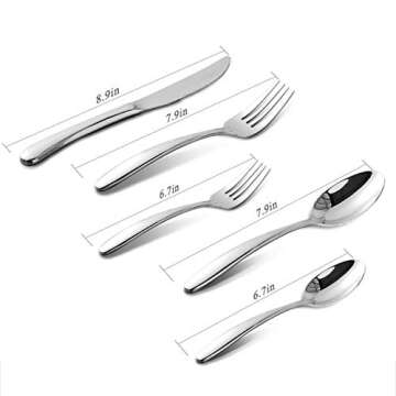 20-Piece Heavy Duty Silverware Set, HaWare Stainless Steel Solid Flatware Cutlery for 4, Modern & Elegant Design for Home/Restaurant/Wedding, Mirror Polished and Dishwasher Safe