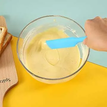 Small Silicone Spatulas Bulk for Kitchen, Baking, Cake Icing, Resin Craft(set of 6), Mini Silicon Scraper Tool, Jar Spatula with Long Handle Heat Resistant, Waxing Sticks Large with Slant for Hard Wax